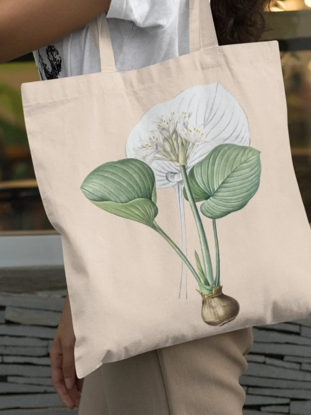 Cardwell Lily Vintage Floral Print Graphic Canvas Tote Bag